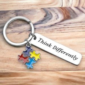 NWT Keychain Think Differently Keychain Pendant Autism Awareness Growth Mindset